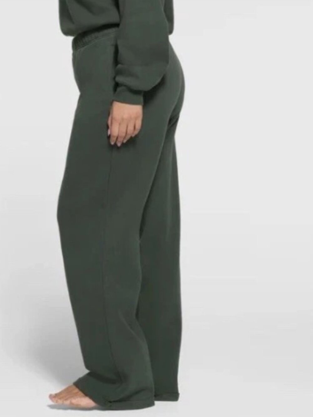 SKIMS Cotton Fleece Classic Straight Leg Pant NWT XS - Picture 3 of 11